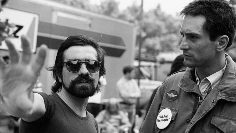 Роберт Де Ниро и Мартин Скорсезе на съемочной площадке фильм "Таксист", 1975