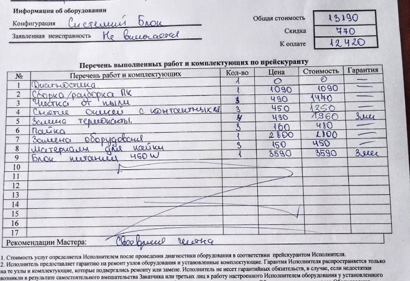 Компьютерный мастер починил пенсионеру компьютер за 12 тысяч рублей
