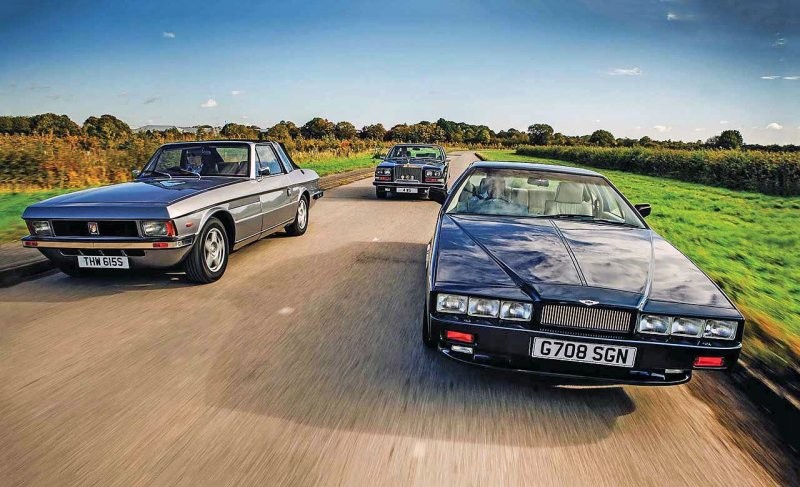 Aston Martin Lagonda с конкурентами — Bristol 412 и Rolls-Royce Camargue