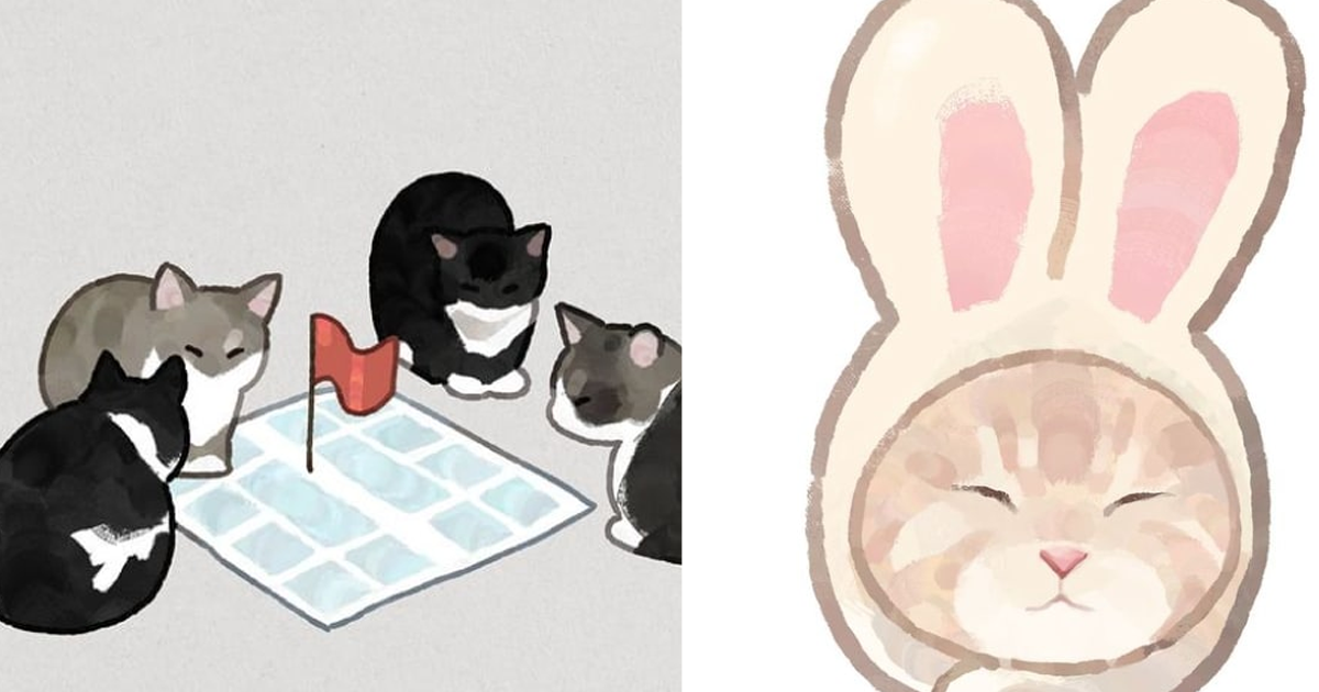 Художник из Кореи преображает все с помощью котиков