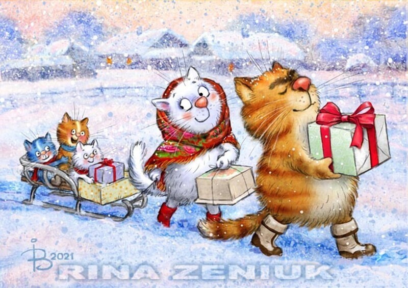 Коты минской художницы Ирины Зенюк. 2021 год