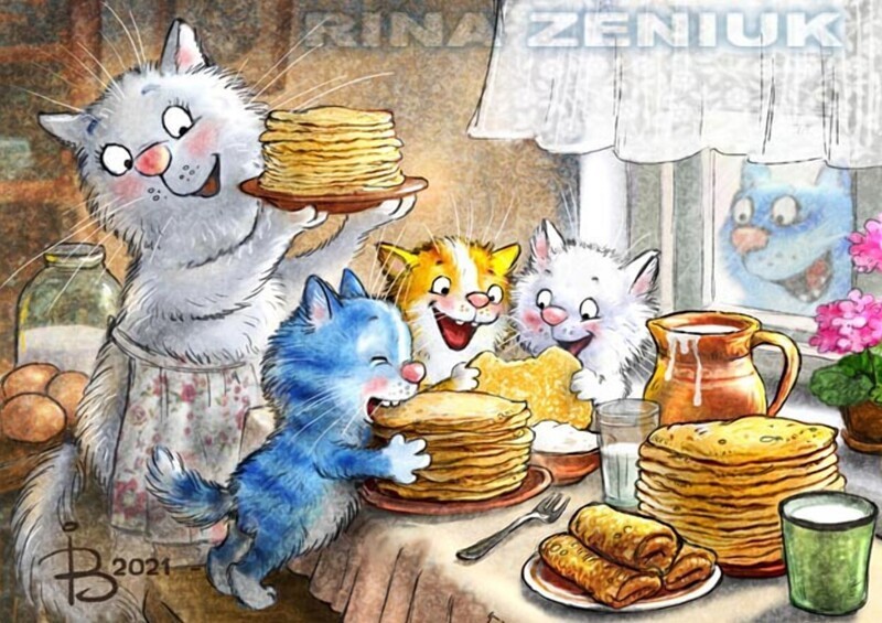 Коты минской художницы Ирины Зенюк. 2021 год
