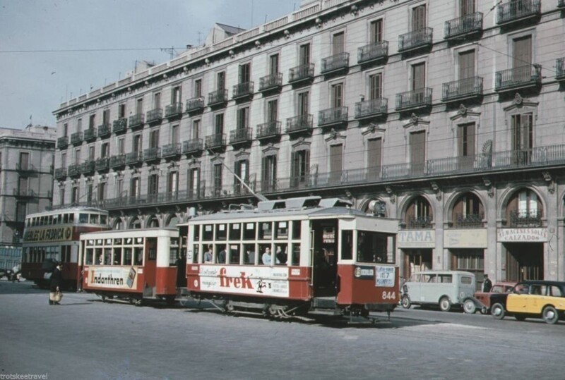 Трамвайное царство Барселоны, в т.ч. трамвай-даблдеккер, 1961: