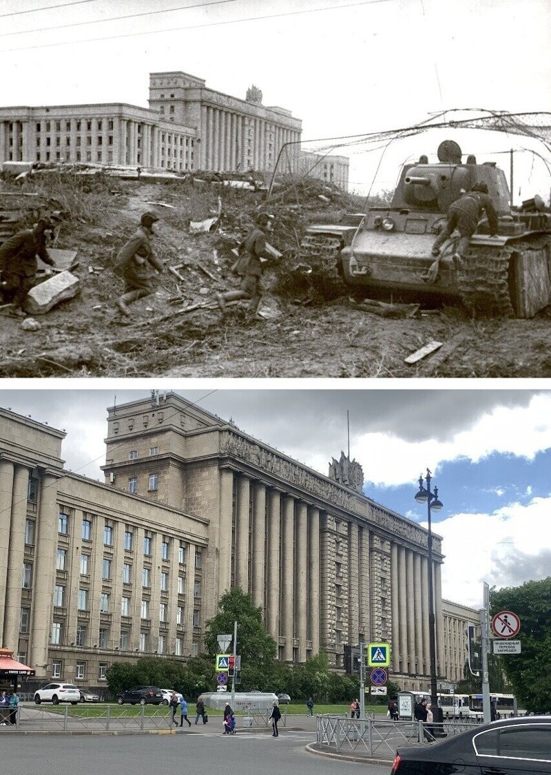 Блокадные фотографии тогда и сейчас: оборонительные сооружения на юге Ленинграда
