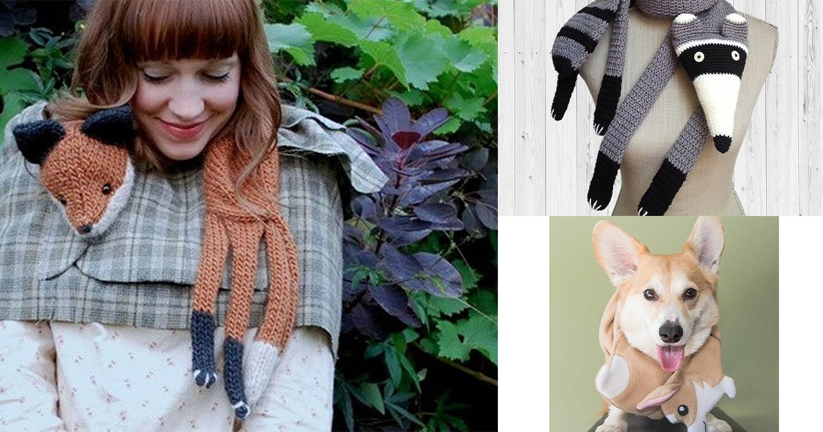 Мордочки и лапки: выбираем зимний шарф