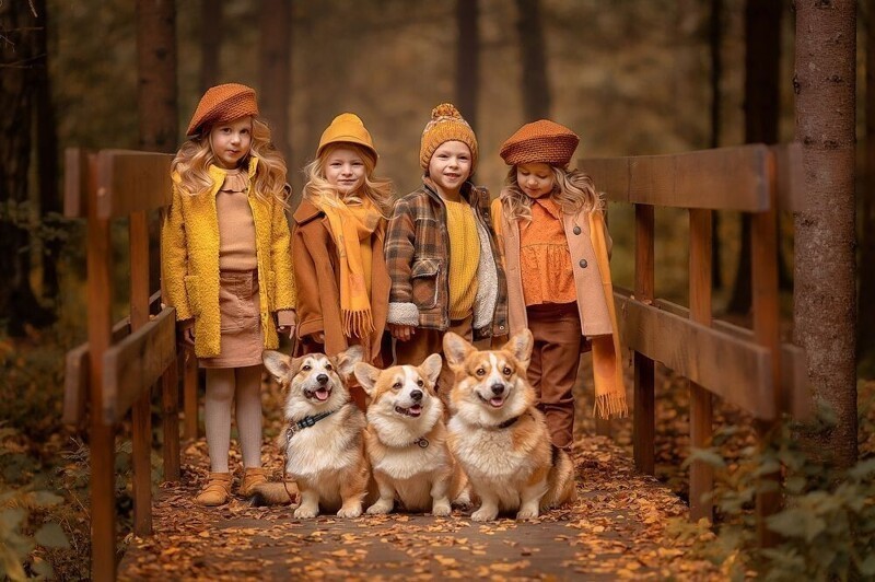 Трогательные фотографии детей с собаками