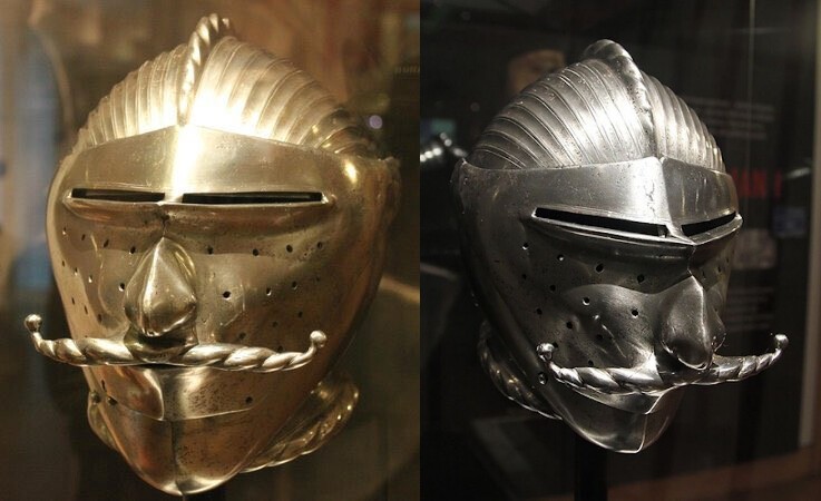 Средневековый шлем с усами