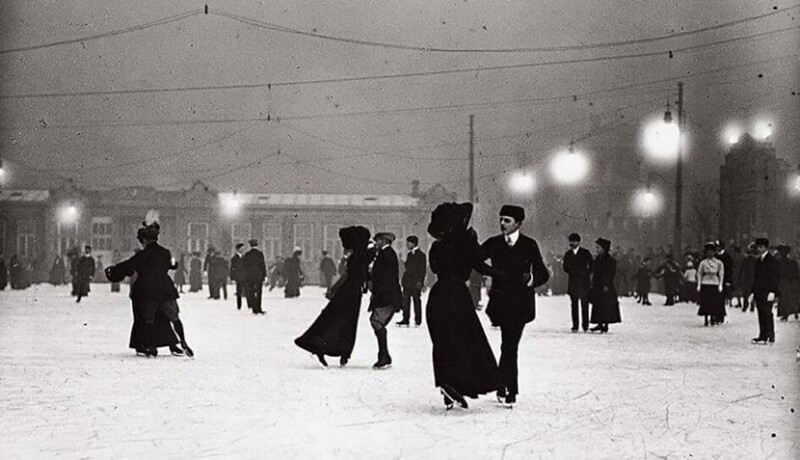 Вечернее катание на коньках. Вена, Австрия, 1910 год.