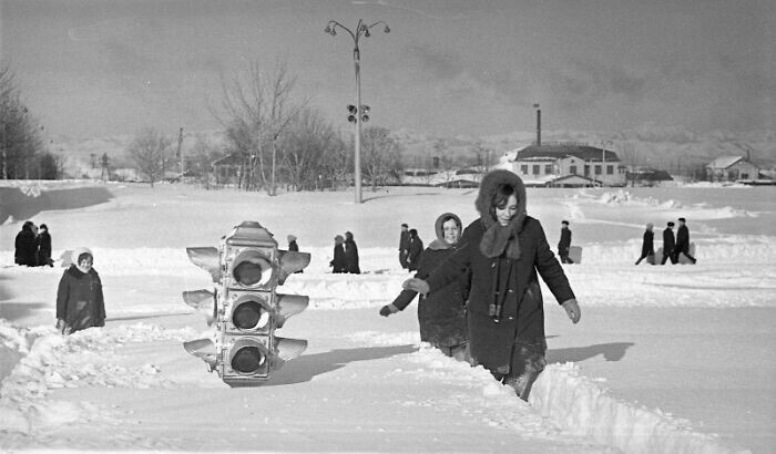 Снег в Южно-Сахалинске, 1968