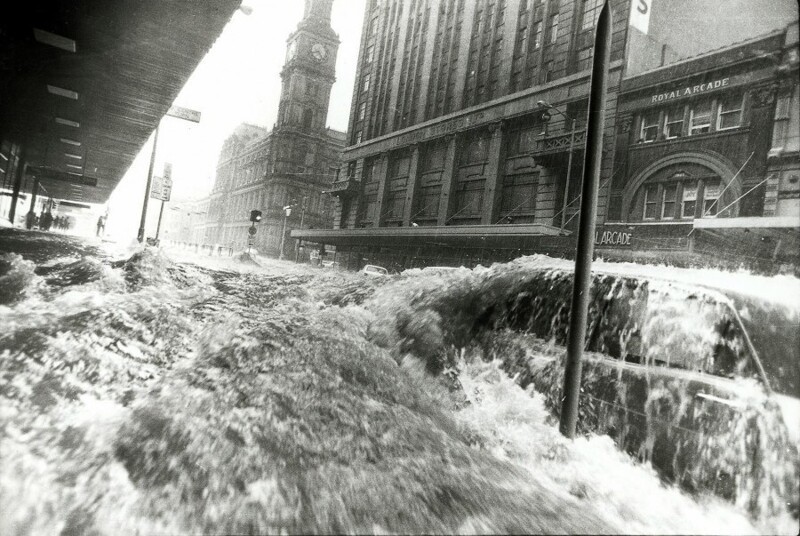 17 февраля 1972 года. Центр Мельбурна. Наводнение.