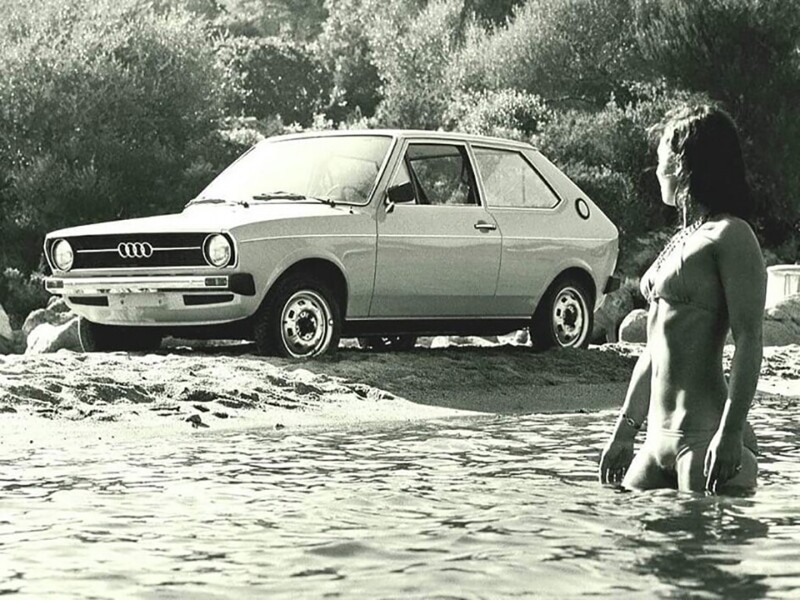 Девушка и Audi 50, 1970-е