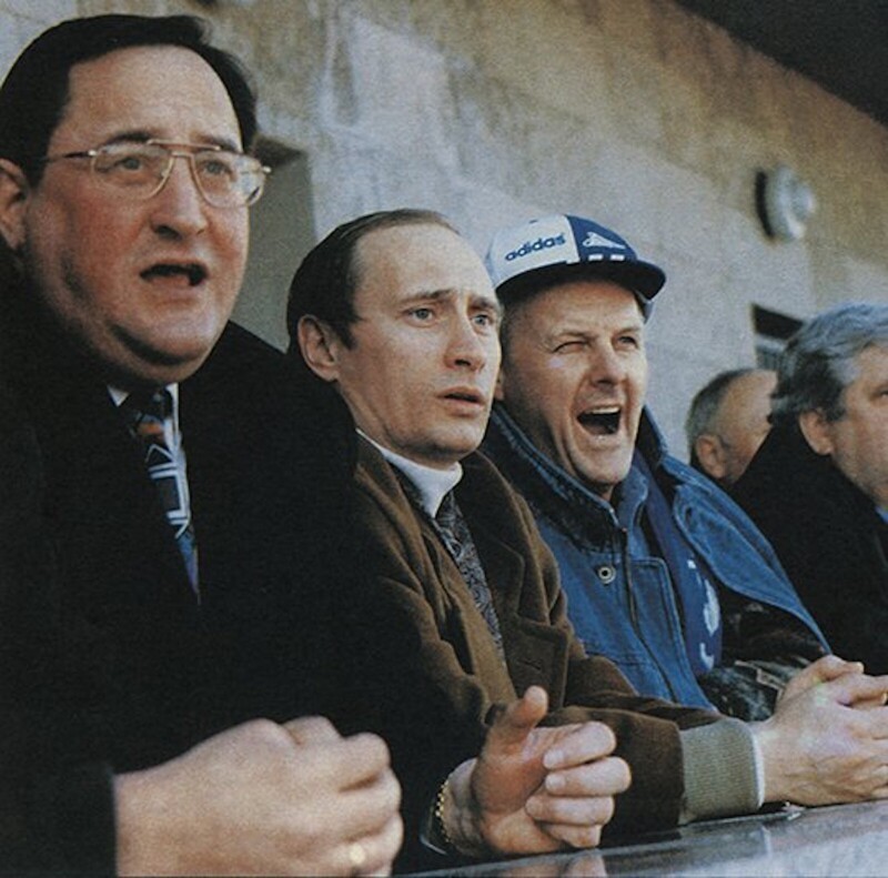 Анатолий Турчак и Анатолий Собчак на футбольном матче клуба «Зенит» в Санкт-Петербурге в 1990-е