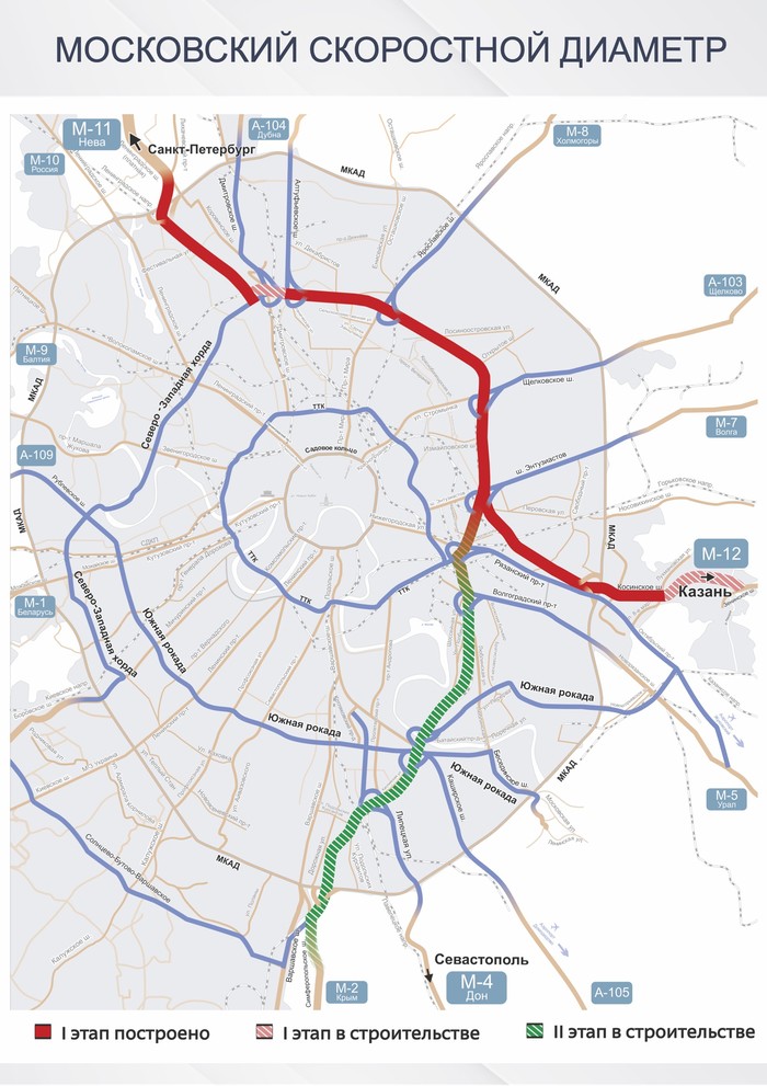 Карта автомобильных дорог москва