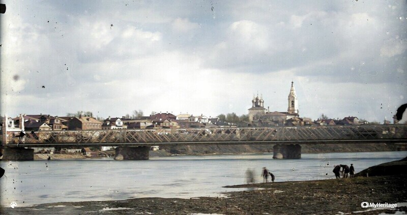 Москва-река в районе Дорогимоловского моста  1890 год.