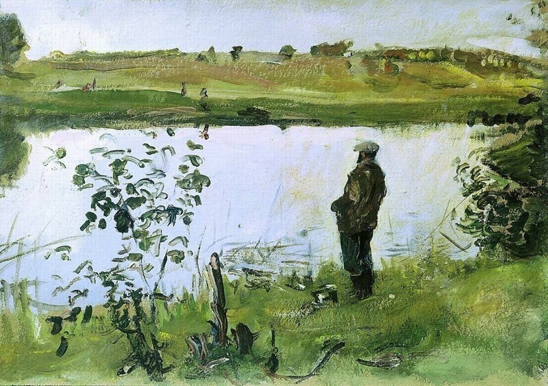 "Художник К. А. Коровин на берегу реки" (1905)