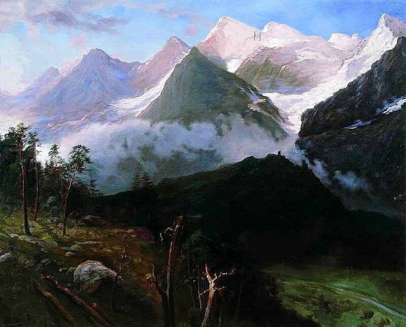 Горный пейзаж.Кавказские вершины