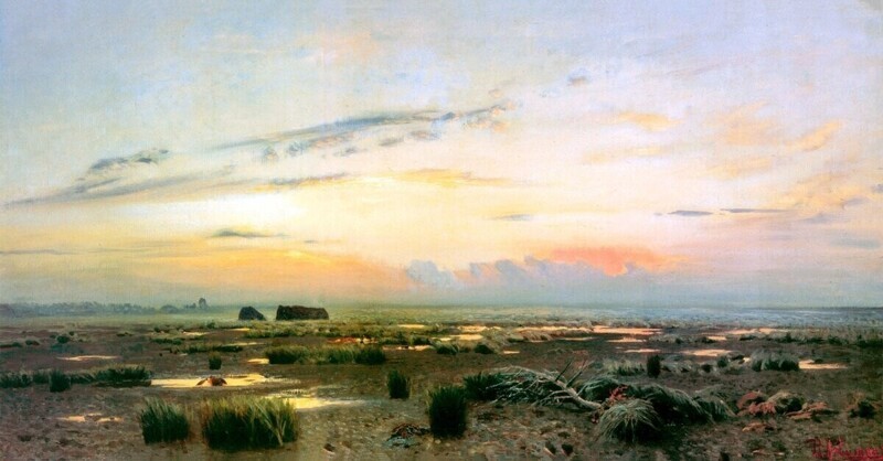 Левитан Исаак Ильич "Вечер над болотом" (1882)