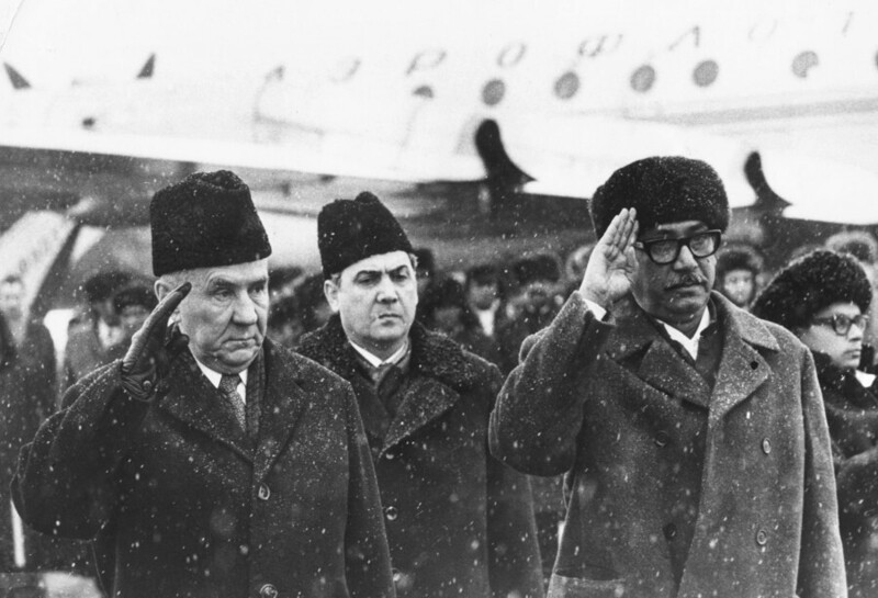 9 марта 1972 года. Москва. Косыгин встречает шейха Муджибура Рахмана, лидера нового государства - Народной Республики Бангладеш.