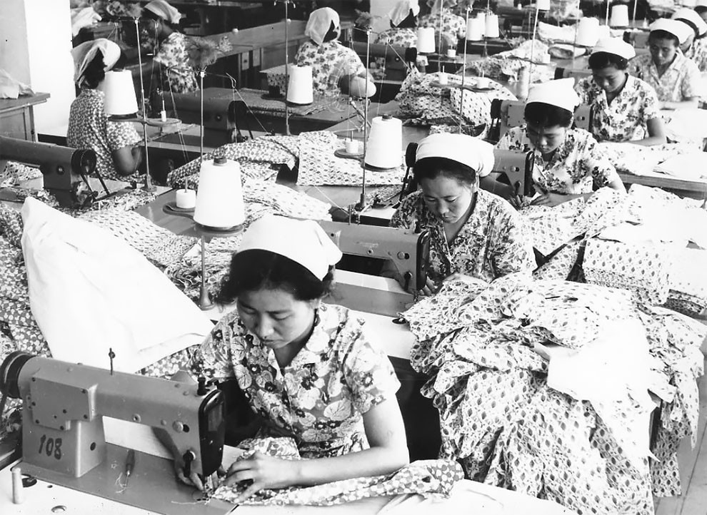 Текстильная фабрика. Июнь 1972 года, Пхеньян, Северная Корея