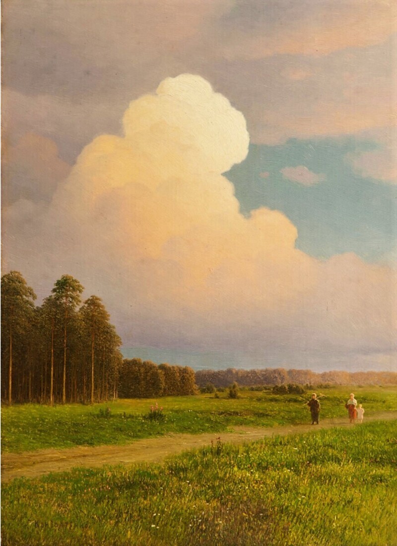 Кондратенко Г.П., «Сельский пейзаж»,  1870 г, холст, масло, 46,3 х 36,2 см