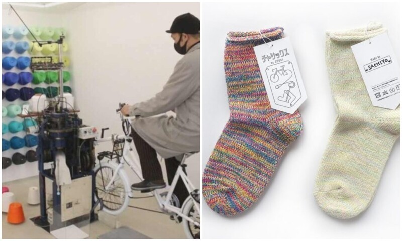 Японцы придумали велотренажёр, на котором можно связать носки