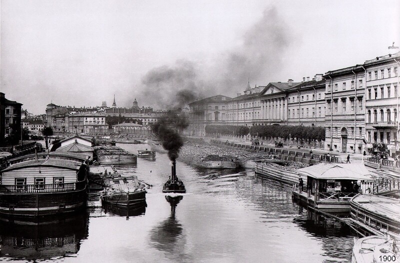 Уникальное фото: Санкт-Петербург, река Фонтанка, 1900-1905 год