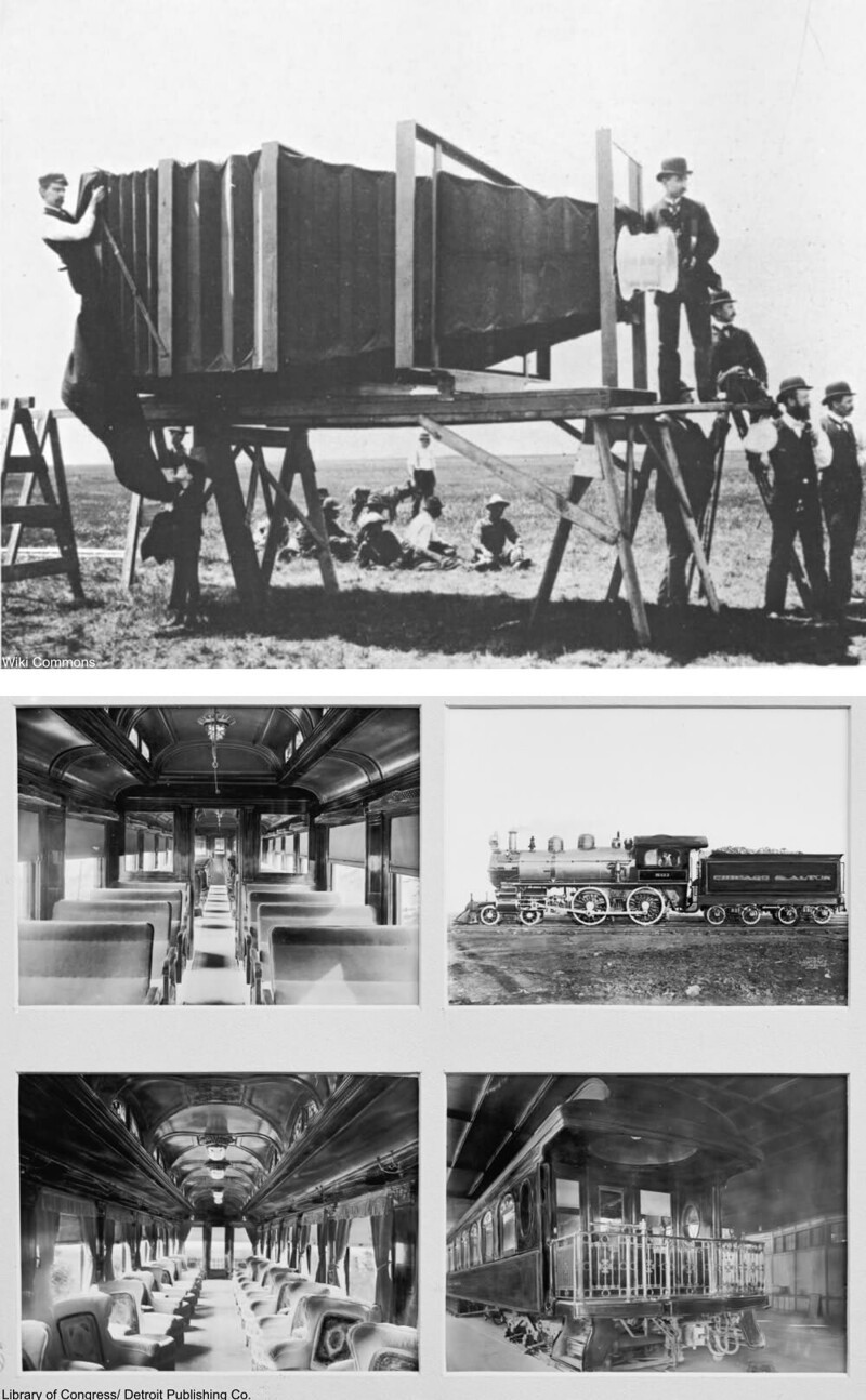 24. Первая самая большая фотокамера, запечатлевшая очень красивый поезд, 1899-1900 гг.