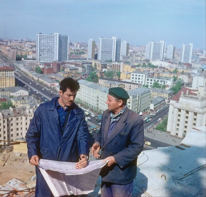 Строительство гостиницы "Белград", Москва, 1969 год
