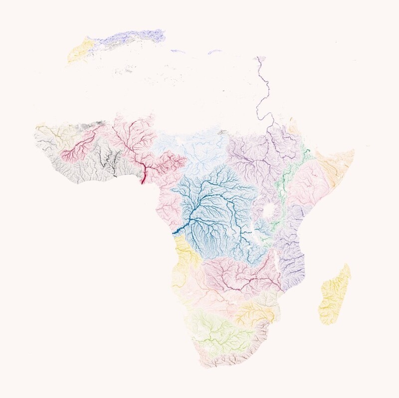 Карта бассейнов рек Африки