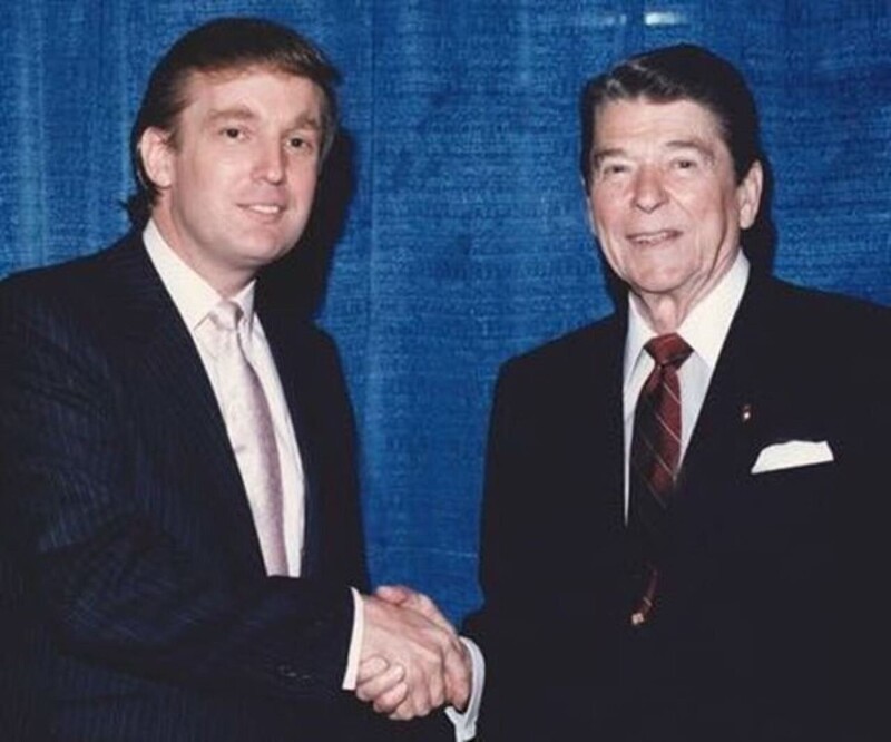 Дональд Трамп и Рональд Рейган. США, 1980-е