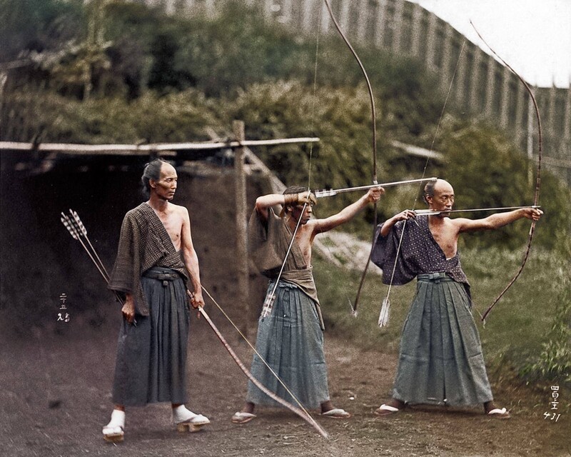 Японские лучники, примерно 1860 год