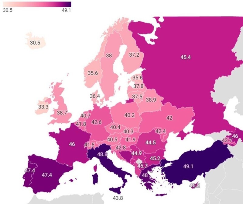 Самая высокая температура, зарегистрированная в Европе