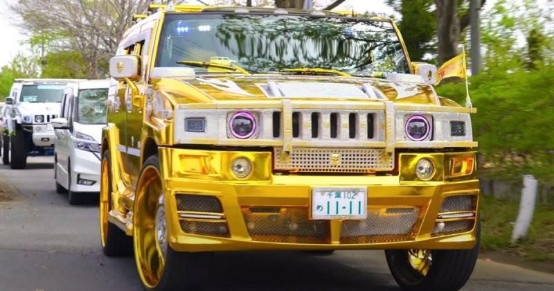 Безумные тюнингованные «Хаммеры» произвели фурор на слёте владельцев американских  автомобилей в Японии
