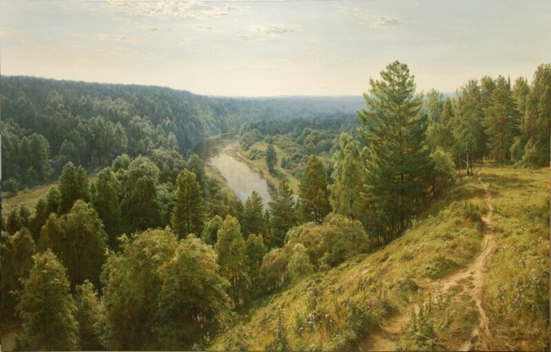 Долина реки Серга на урале, 180×280см