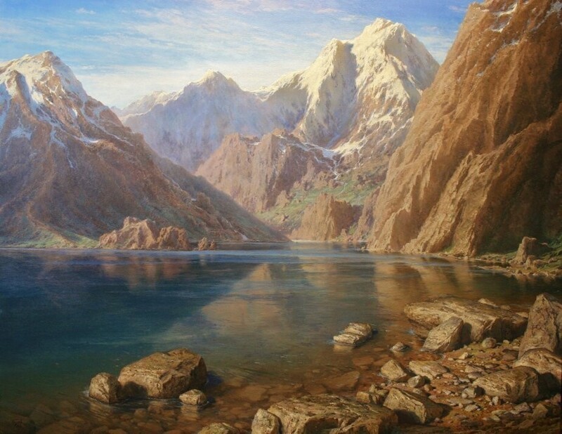Горное озеро, 140×180 см, 2013