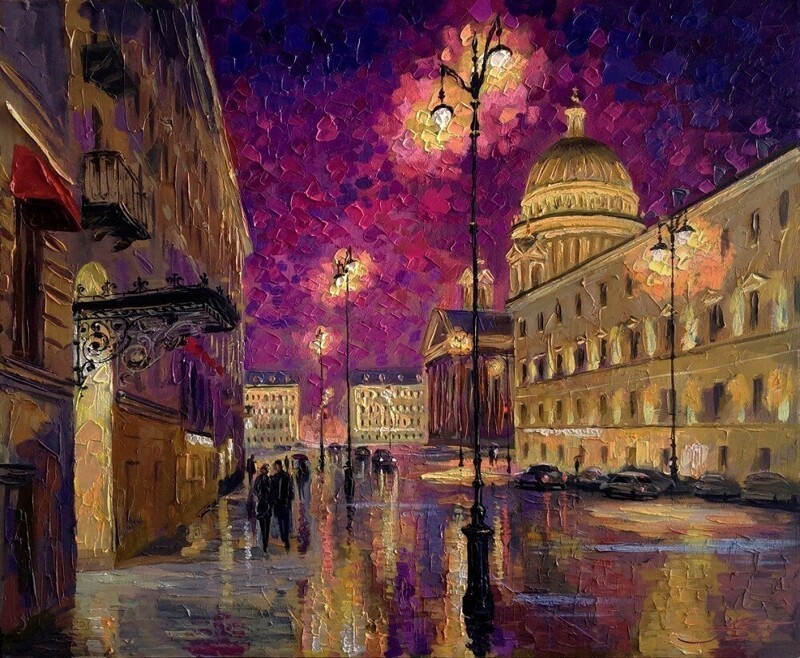 Фиолетовый вечер в Петербурге