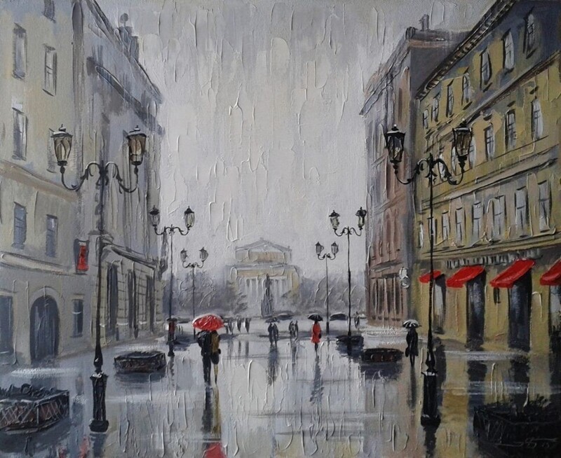 Дождь на Малой Садовой. Петербург