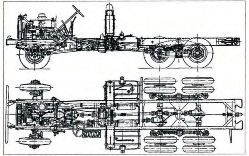 Схема шасси ЗИС-151
