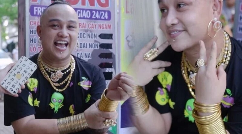 Вьетнамский продавец фастфуда ослепляет покупателей золотым убранством