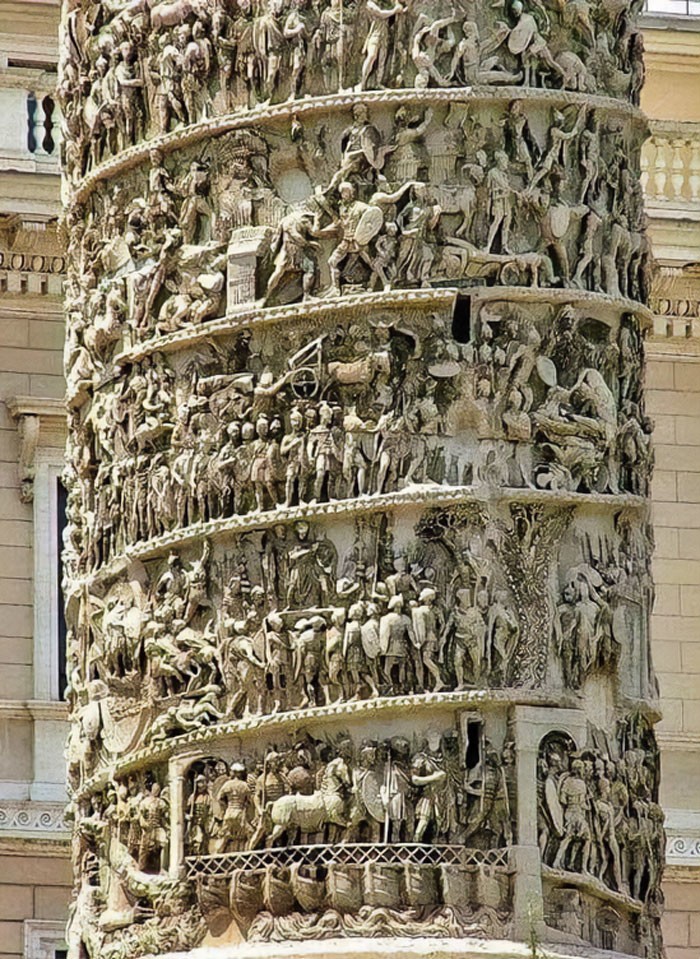 22. Детали колонны Марка Аврелия, колонны 2-го века в Риме