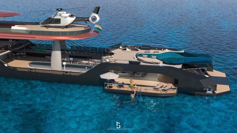 Концепт роскошной яхты за 600 миллионов долларов, создатели которой вдохновлялись черной дырой