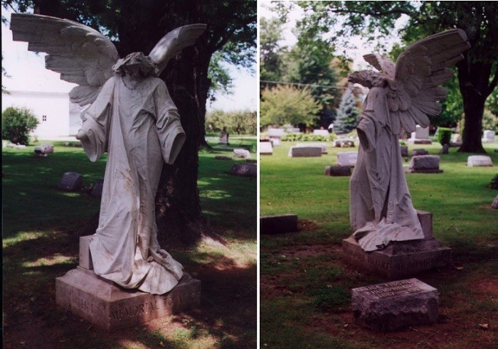 Ангел-убийца: за что красивую кладбищенскую скульптуру лишили головы?