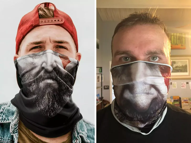 «Маска, которую я заказал (слева) и маска, которую я получил (справа)» 