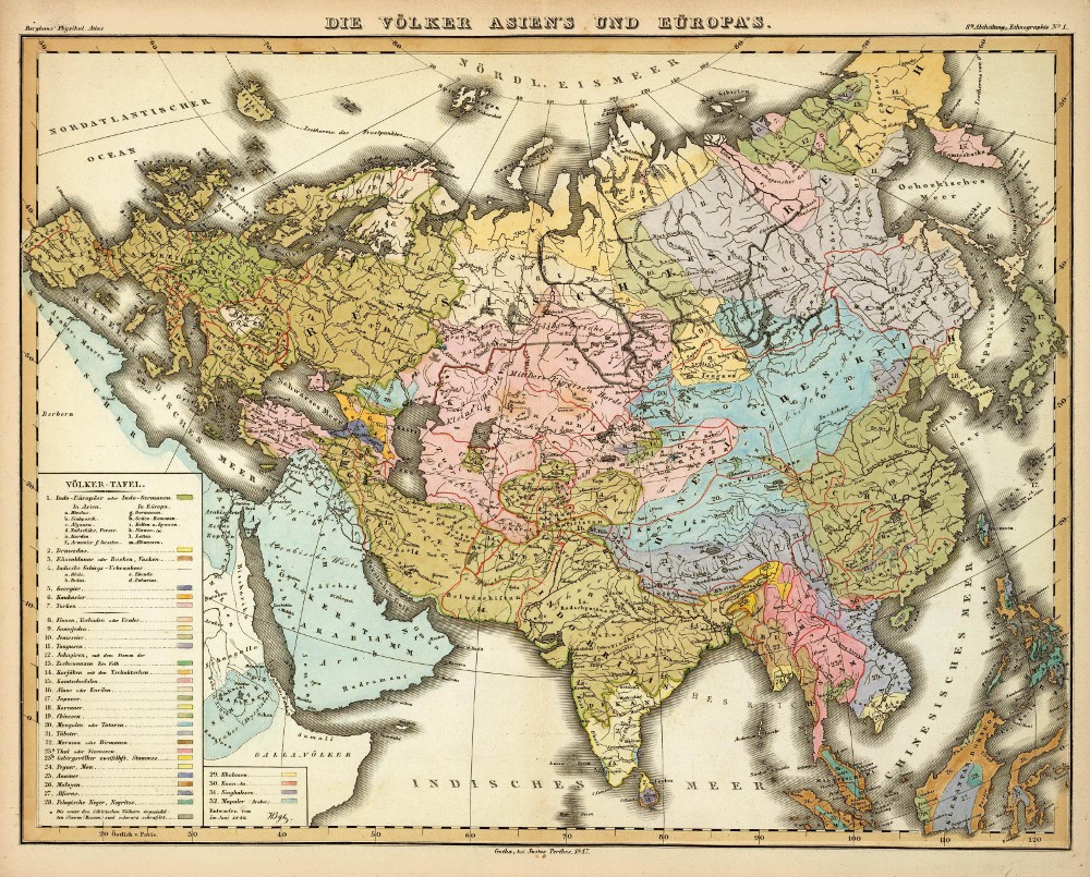 Этнография Евразии, 1847 г.
