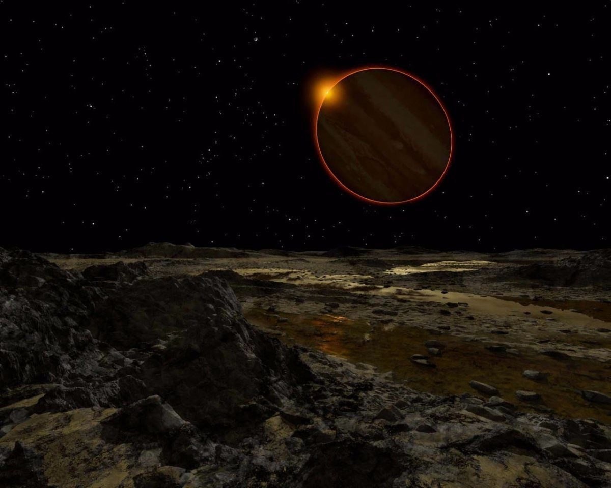 Вид солнца с Юпитера