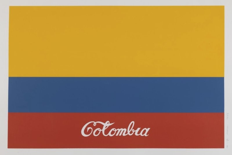 Antonio Caro, «Colombia», 1977. С помощью флага Колумбии художник показал, как иностранная коммерческая икона пытается встроиться в национальную идентичность