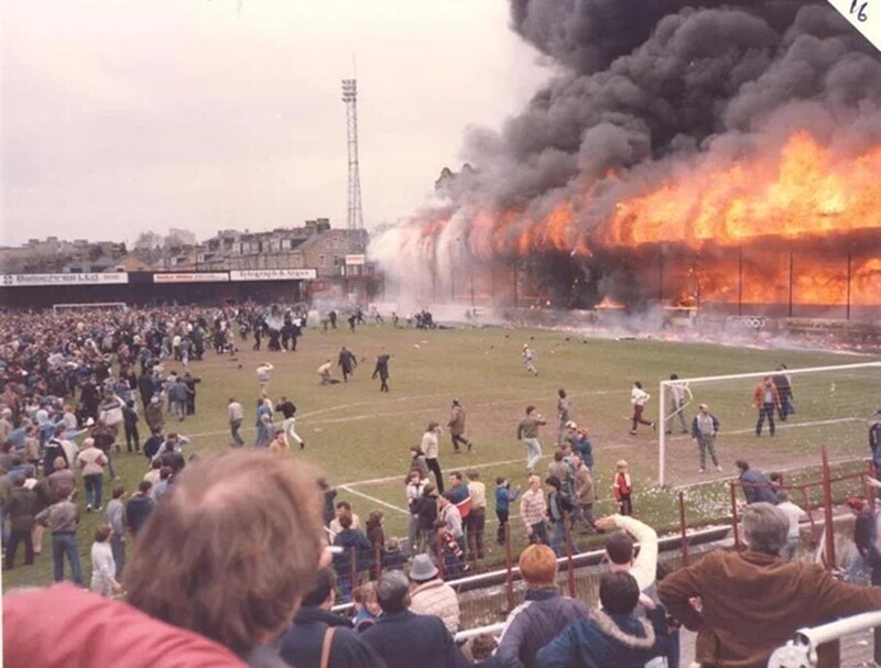 Пожар на стадионе футбольного клуба Брэдфорд сити, Англия, 1985 год