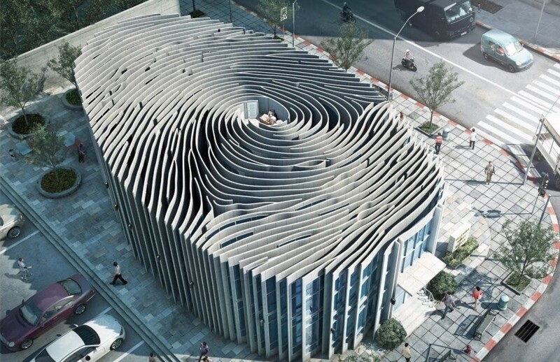 Дизайн здания вдохновлен отпечатком пальца человека, в Таиланде