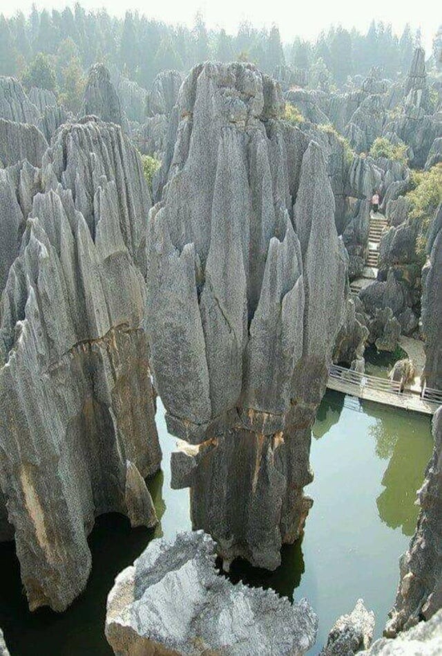 Каменный лес Шилин, Китай. 500 квадратных метров известняковых образований. Их сформировали 270 миллионов лет эрозии