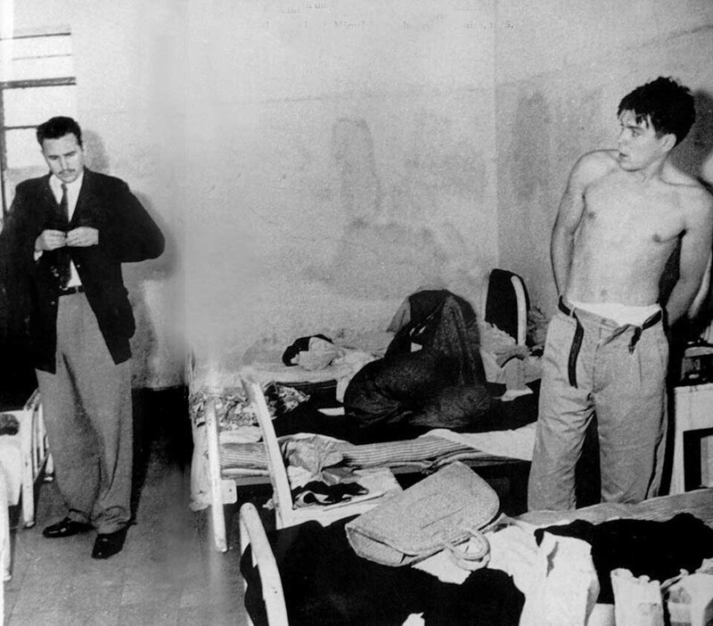 Фидель Кастро и Че Гевара в тюрьме Мехико, 1956 год